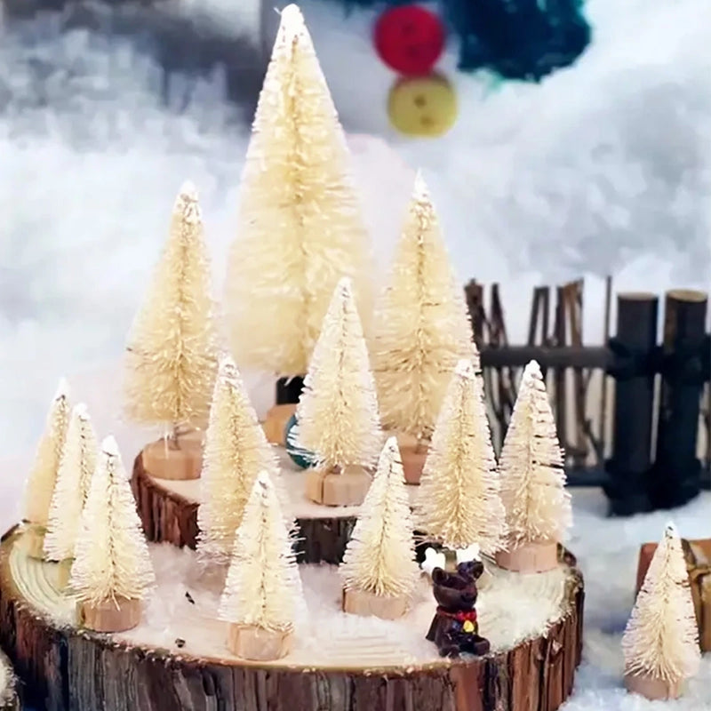 Árvore de Natal Miniatura de Madeira – Decoração Elegante para Mesas e Ambientes